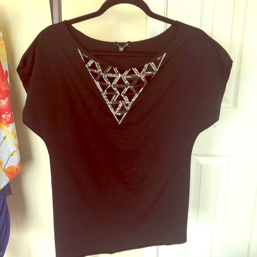 Women’s embellished short sleeve shirt by Bebe